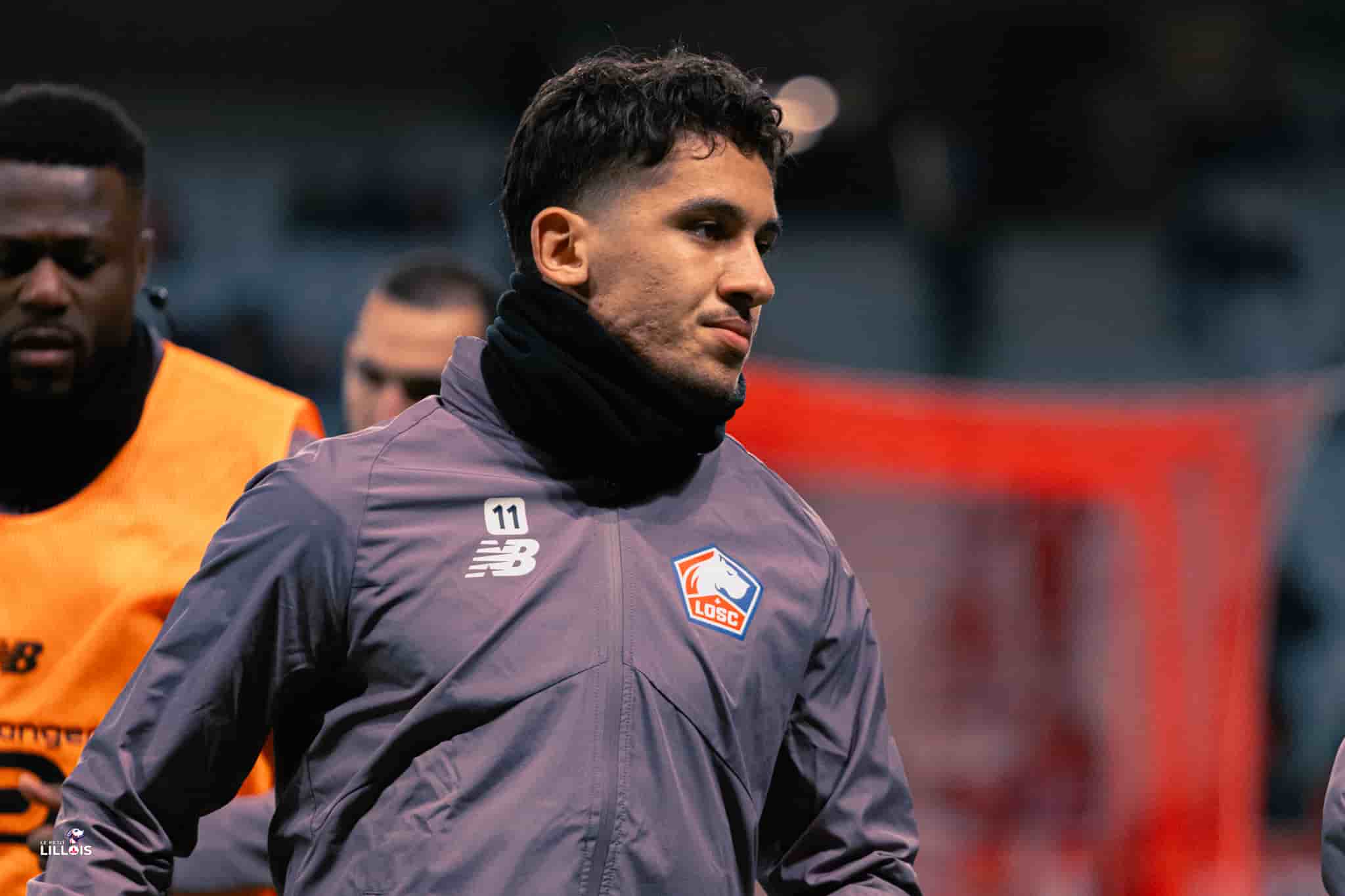 Osame Sahraoui LOSC Osame Sahraoui à l'échauffement avec le LOSC.