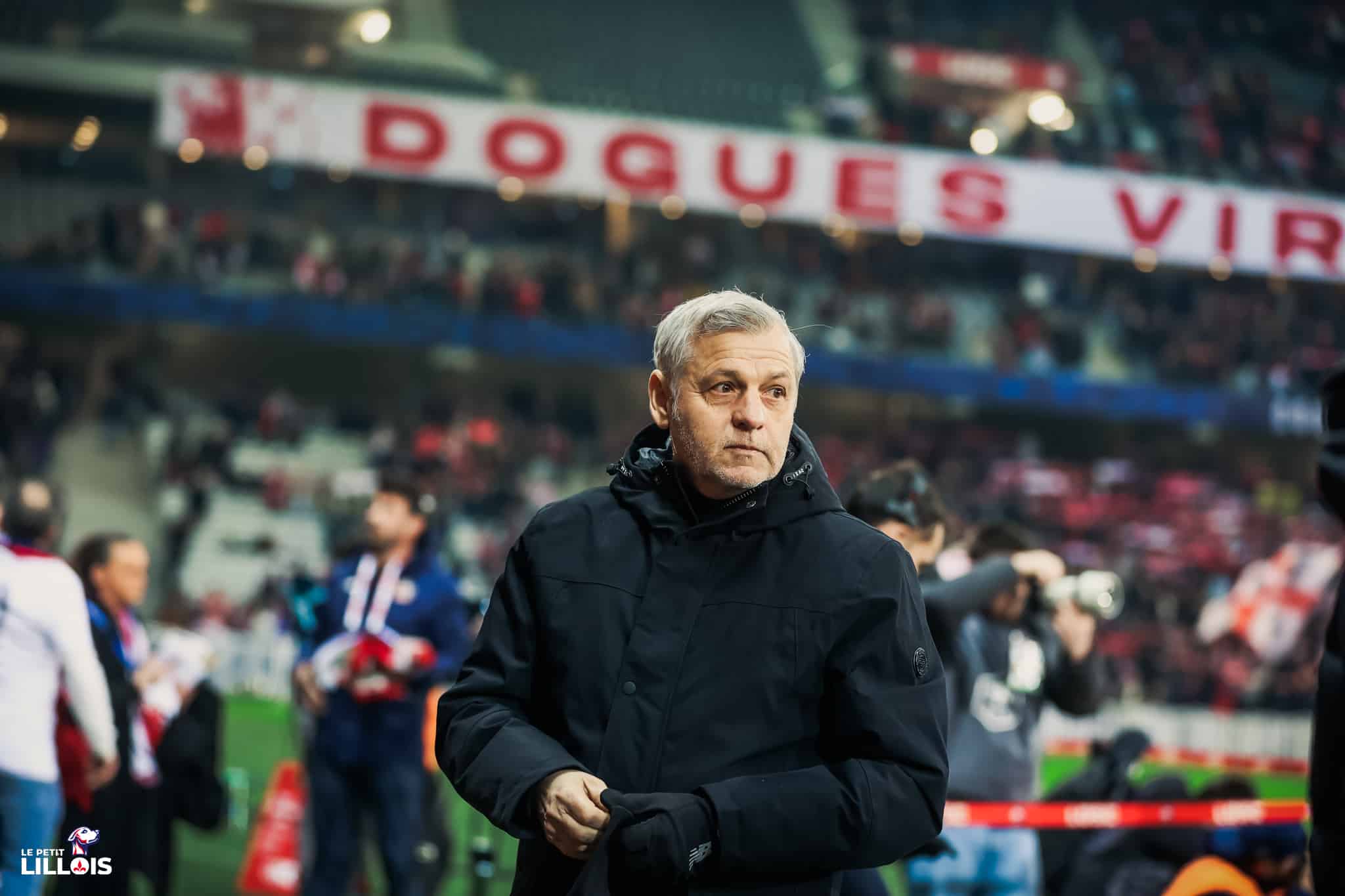 Bruno Genesio sur le banc du LOSC en Coupe de France.
