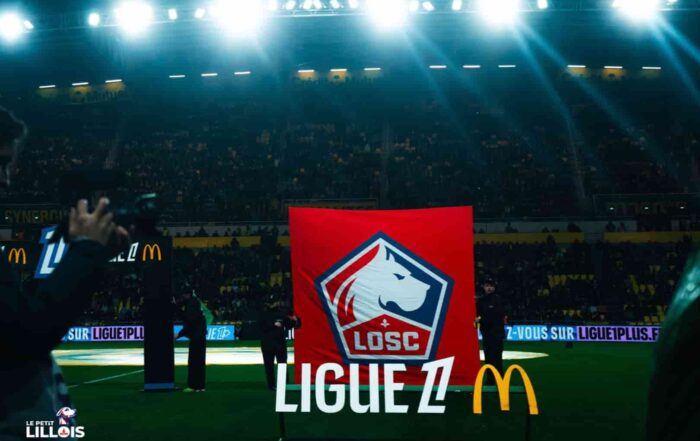 Le logo du LOSC en Ligue 1 pour l'entr&eacute;e des joueurs.