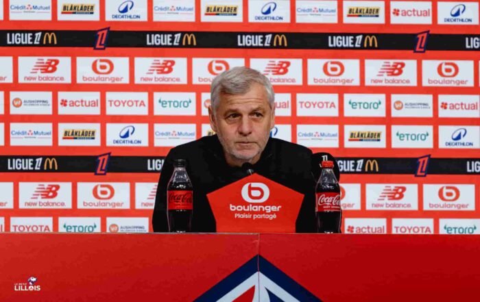 Bruno Genesio, entraîneur du LOSC, en conférence de presse.