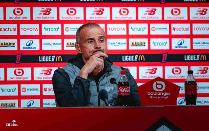 Luis Enrique en conf&eacute;rence de presse avant LOSC - PSG.