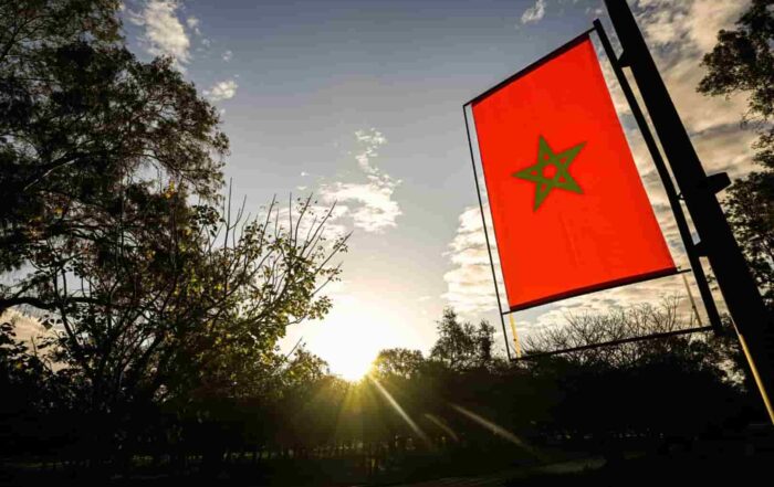Le drapeau du Maroc flotte au Royal Golf Dar Es Salam.
