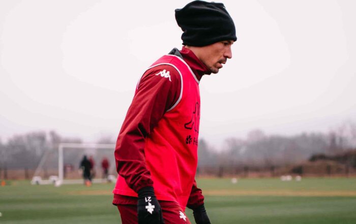 Benjamin Stambouli &agrave; l'entra&icirc;nement avec le FC Metz.