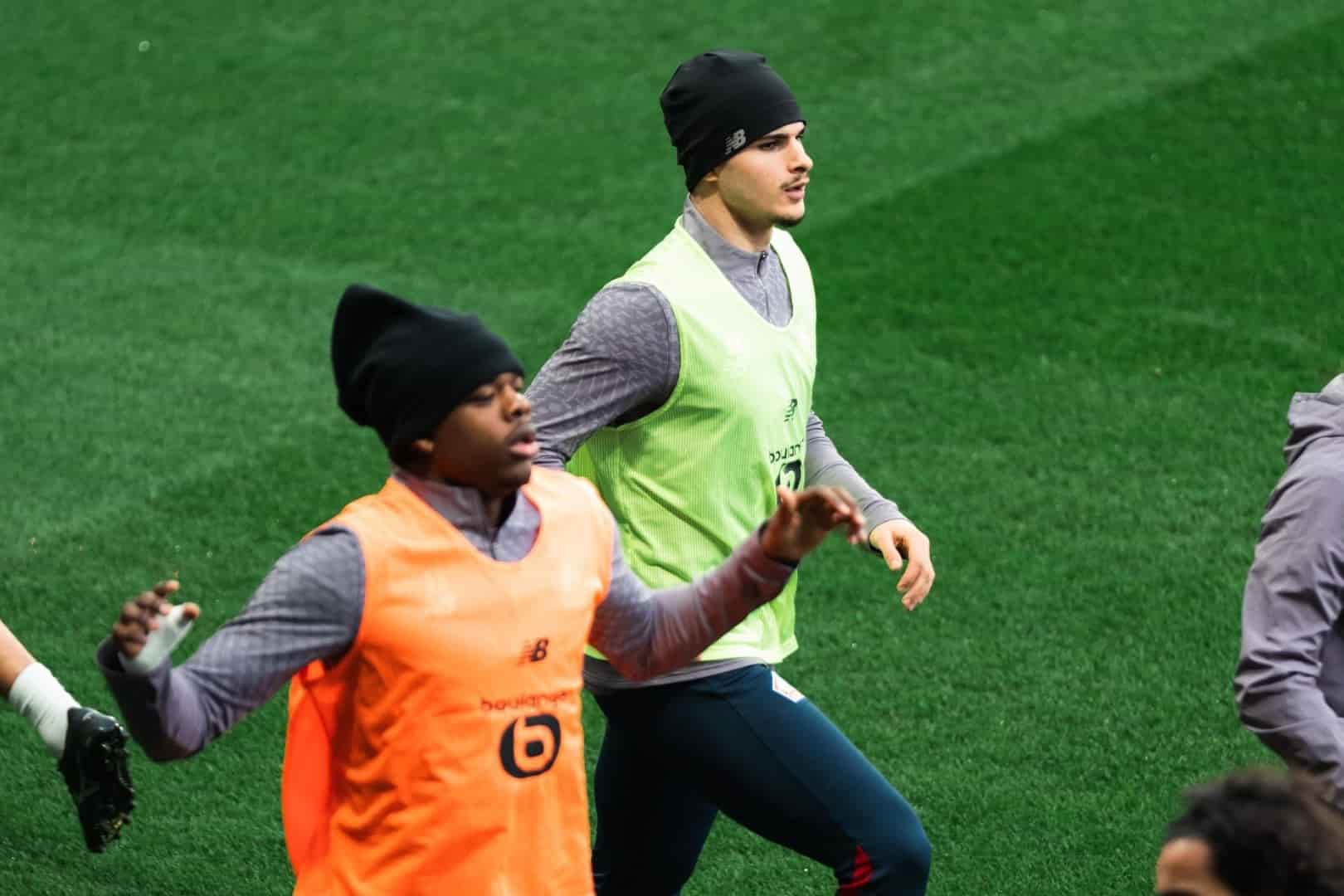 Matias Fernandez-Pardo &agrave; l'&eacute;chauffement avant Angers SCO - LOSC.