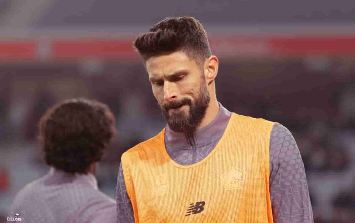 Olivier Giroud &agrave; l'&eacute;chauffement avec le LOSC.