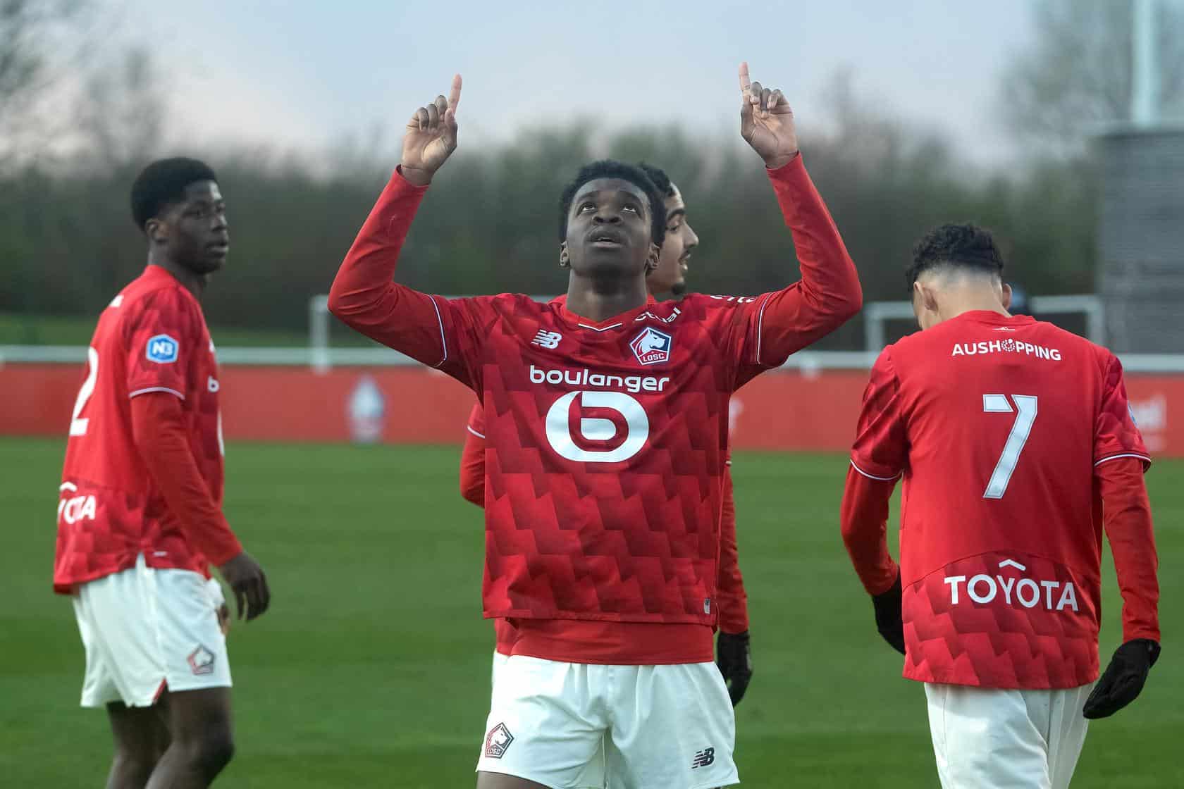 Hugo Bayomog, auteur du premier but inscrit par la r&eacute;serve du LOSC contre Saint-Quentin.