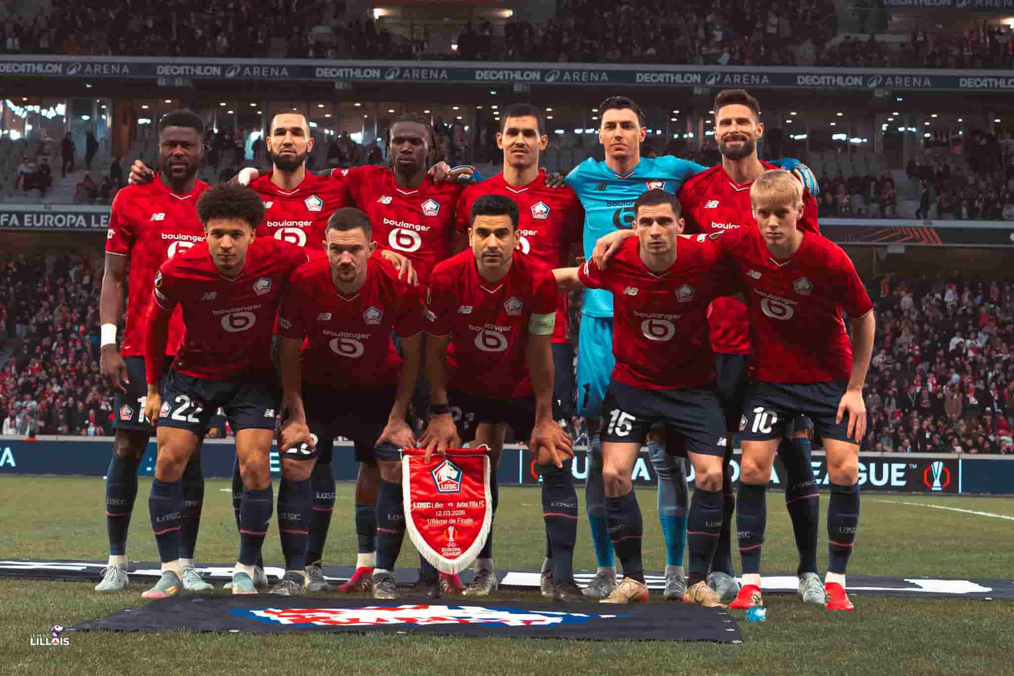 Les Lillois prennent la pose avant LOSC - Aston Villa en Ligue Europa.