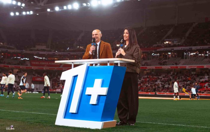 Benjamin Nivet et Lesly Boitrelle, consultant et journaliste sur Ligue 1+.