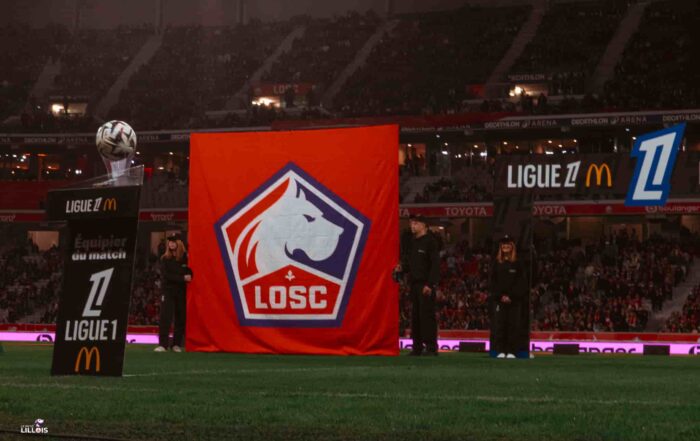L'affichage d'un match de Ligue 1, avec le logo du LOSC.