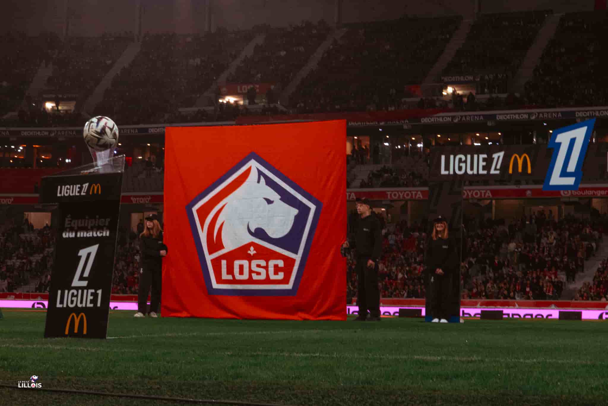 L'affichage d'un match de Ligue 1, avec le logo du LOSC.