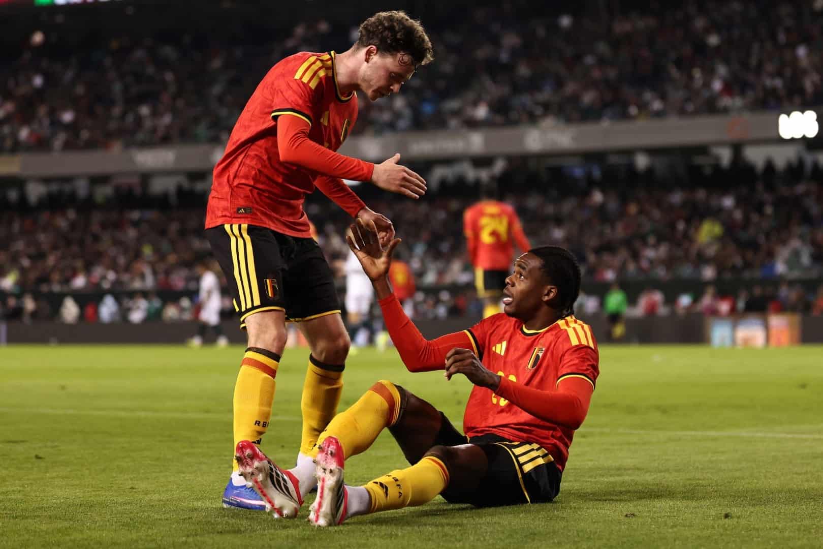 Nathan Ngoy, d&eacute;fenseur du LOSC, vit sa premi&egrave;re titularisation avec la Belgique.