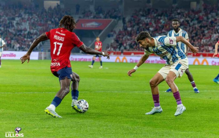 Ngal'ayel Mukau, milieu de terrain du LOSC, face au Havre AC.