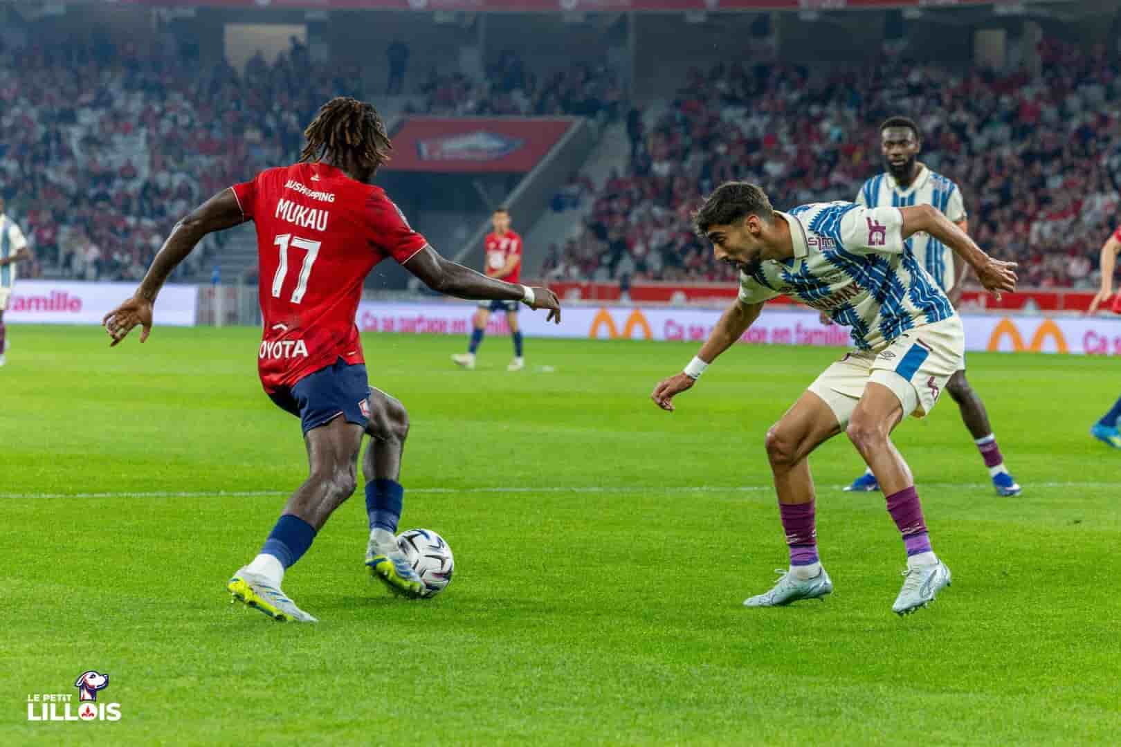 Ngal'ayel Mukau, milieu de terrain du LOSC, face au Havre AC.