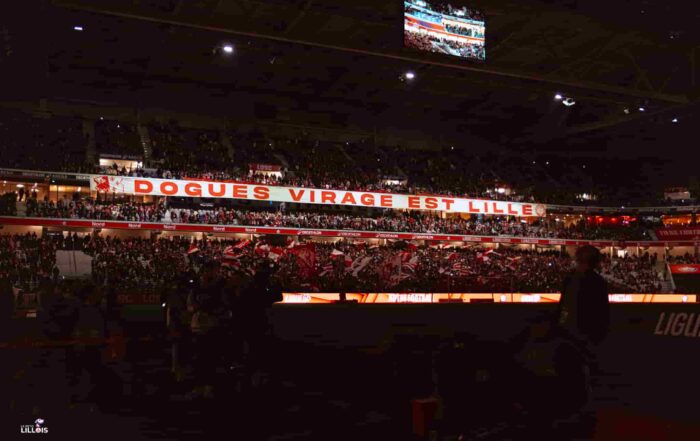 Les supporters du LOSC dans les tribunes de la Decathlon Arena - Stade Pierre-Mauroy.