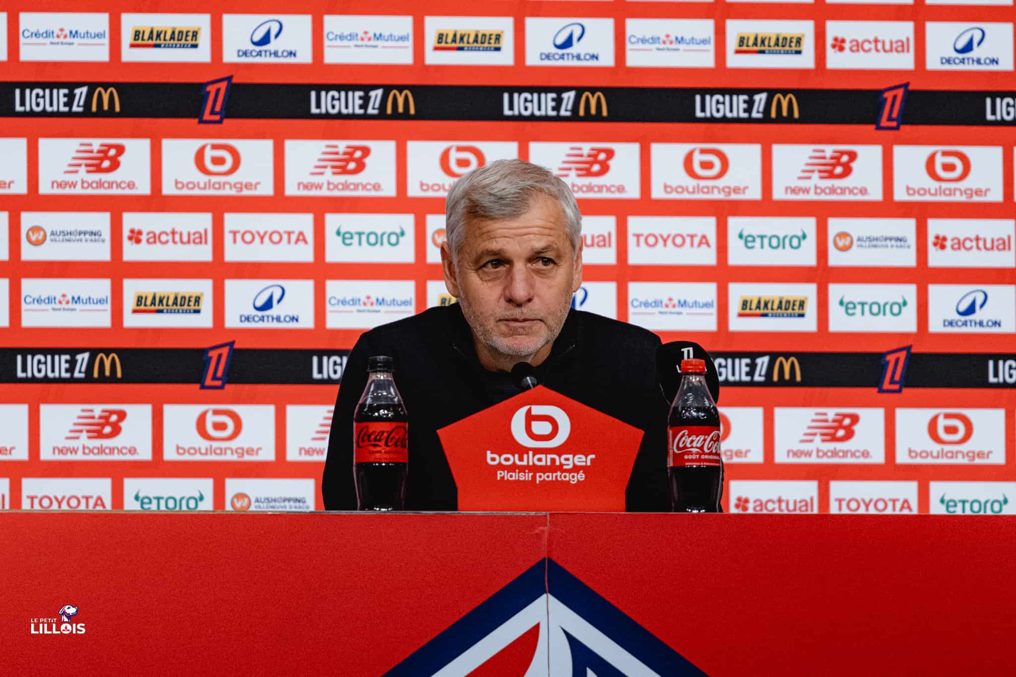 Bruno Genesio en conf&eacute;rence de presse apr&egrave;s LOSC - Angers SCO.