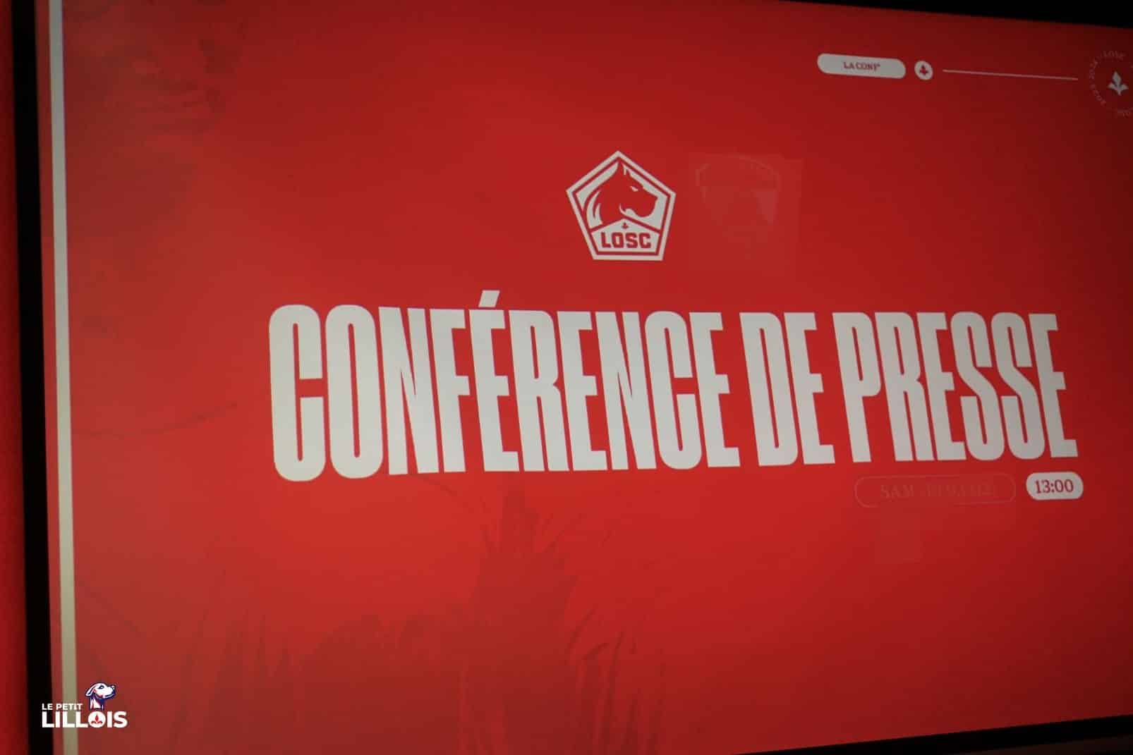 Conf&eacute;rence de presse au centre d'entra&icirc;nement du LOSC.