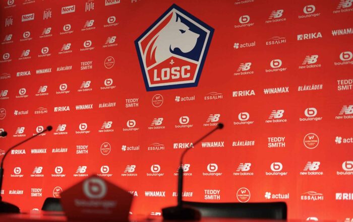 L'auditorium du Domaine de Luchin à l'approche d'une conférence de presse du LOSC.