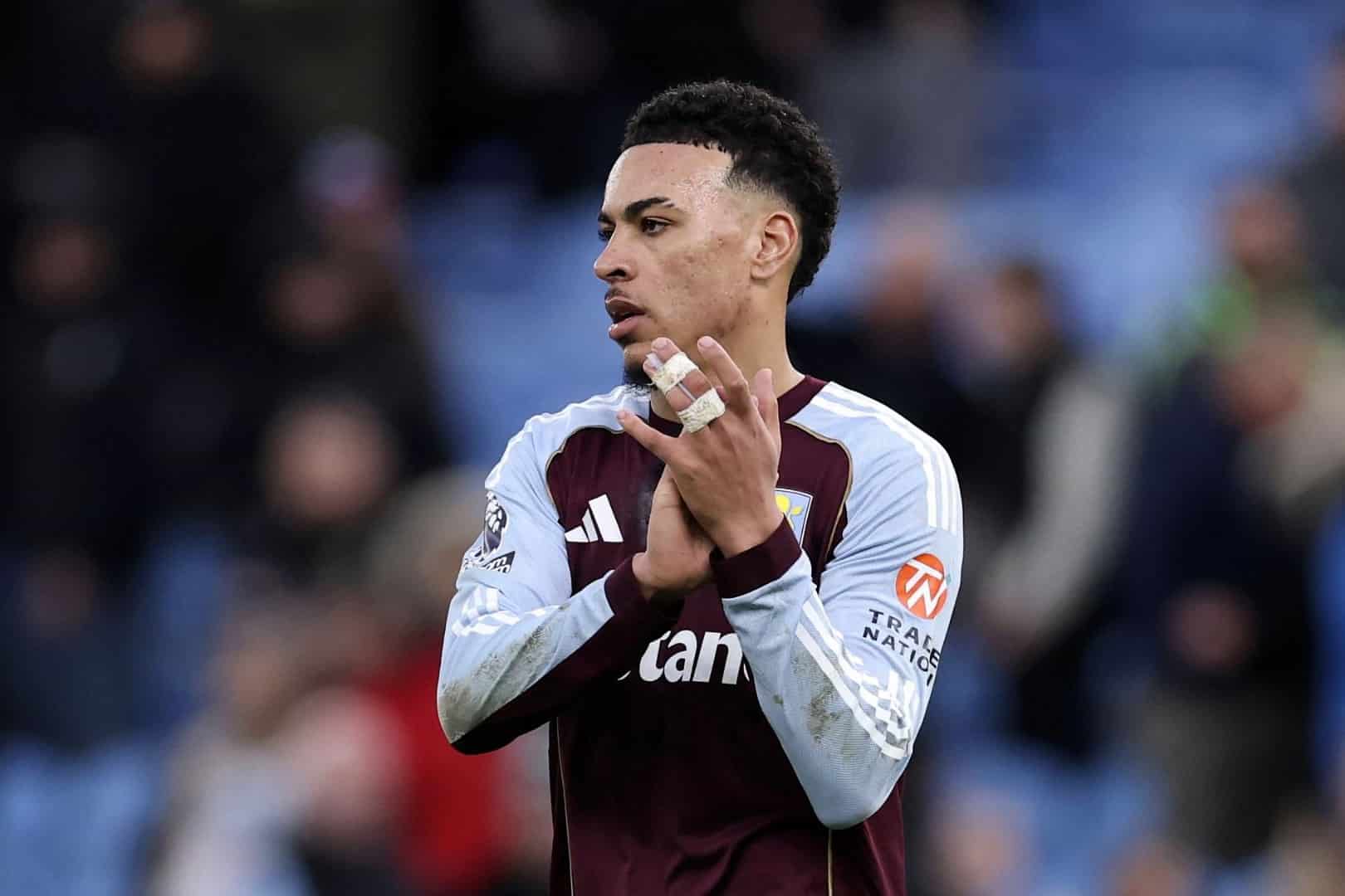 Morgan Rogers en conf&eacute;rence de presse avant LOSC - Aston Villa.