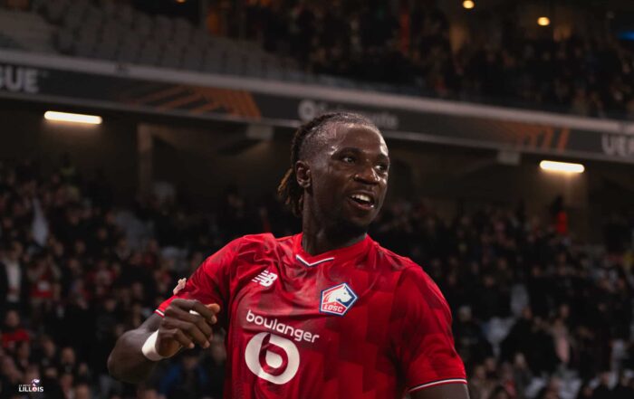 Ngal'ayel Mukau buteur pendant LOSC - Dinamo Zagreb.