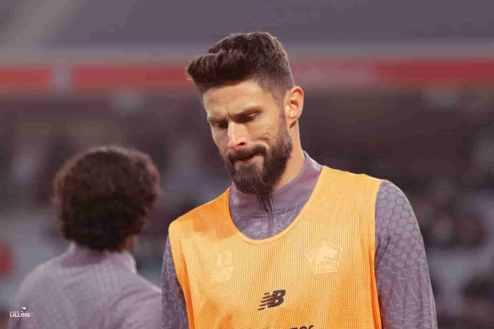 Olivier Giroud &agrave; l'&eacute;chauffement avec le LOSC.