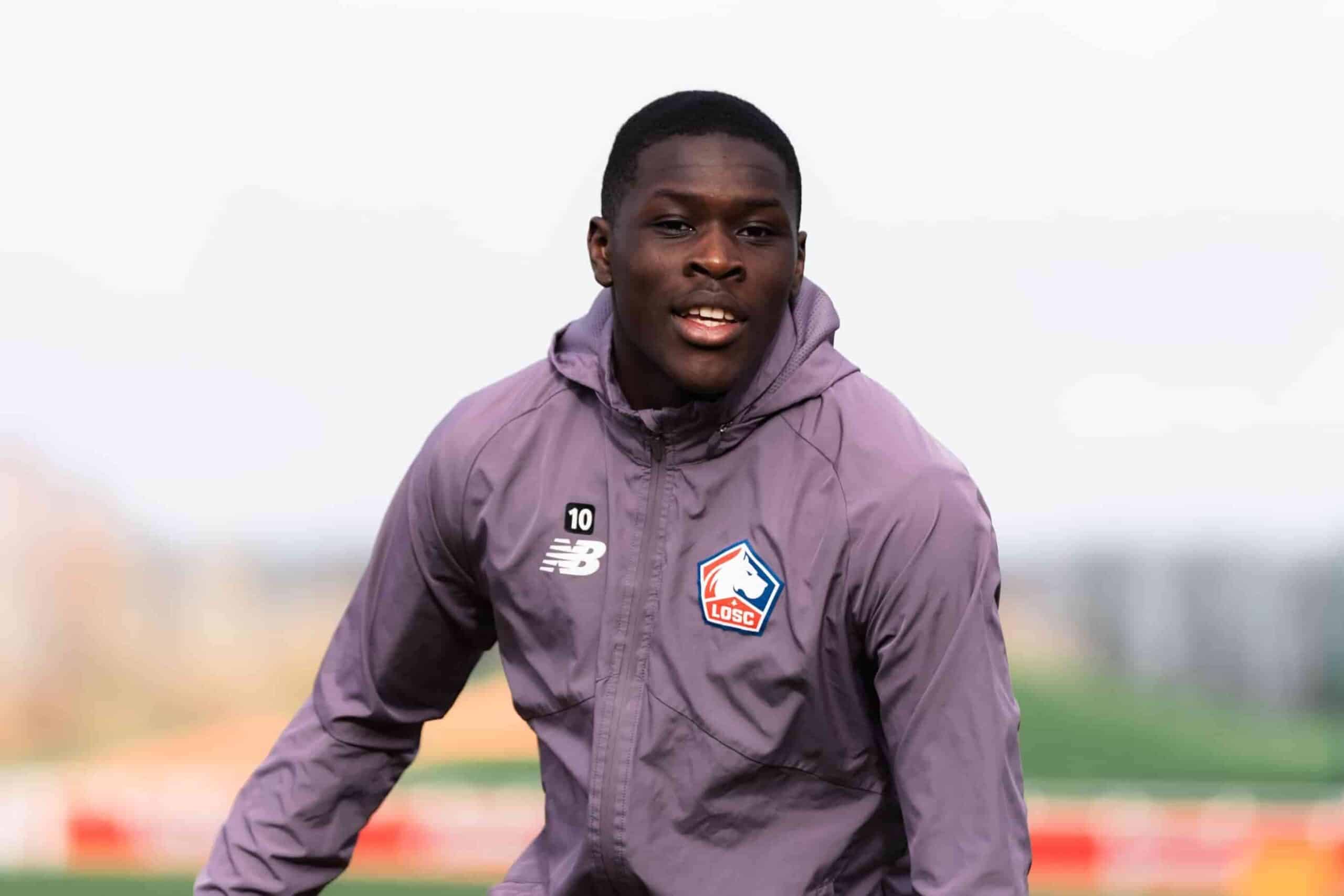 Soriba Diaoune &agrave; l'entra&icirc;nement avec le LOSC.