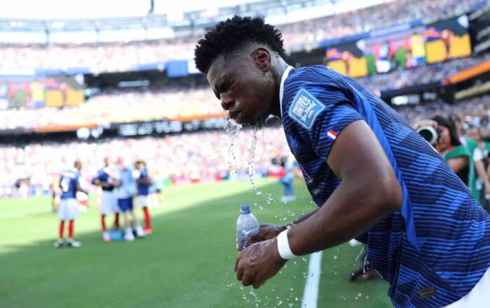 Aurélien Tchouaméni, international français et joueur du Real Madrid, blessé à la Coupe du monde.