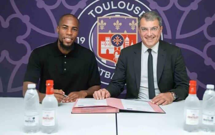Djibril Sidib&eacute; lors de son arriv&eacute;e au TFC en 2024.