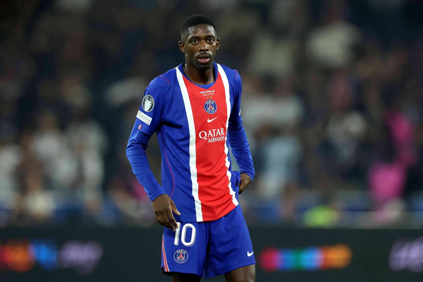 OUSMANE-DEMBELE-LOSC-PSG SALZBOURG, AUTRICHE - 12 AOÛT : Ousmane Dembélé du Paris Saint-Germain assiste au match de la Supercoupe UEFA 2026 entre Paris Saint-Germain et Aston Villa au Stadion Salzbourg le 12 août 2026 à Salzbourg, en Autriche.