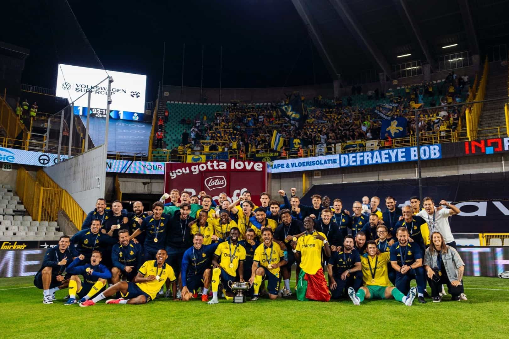 Union Saint-Gilloise, vainqueur de la Supercoupe de Belgique.