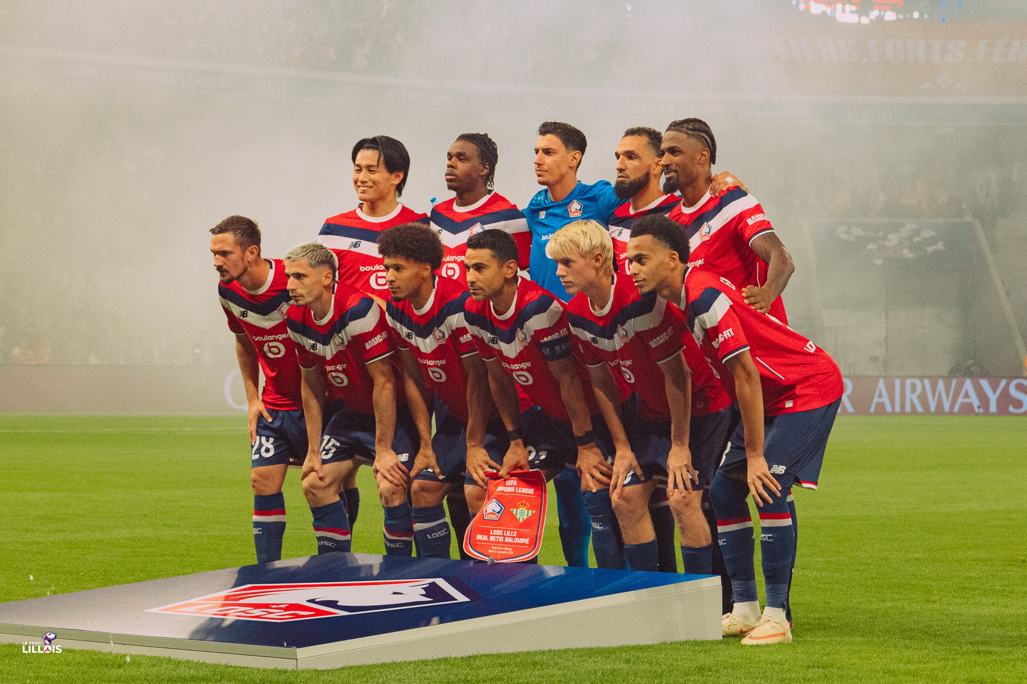 Joueurs LOSC Le collectif lillois immortalisé avant LOSC - Betis en Ligue des Champions.