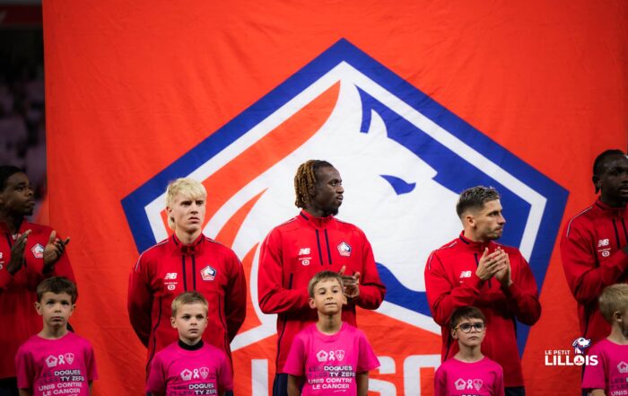 Hakon Haraldsson, Ngal'ayel Mukau et Romain Perraud, joueurs du LOSC.