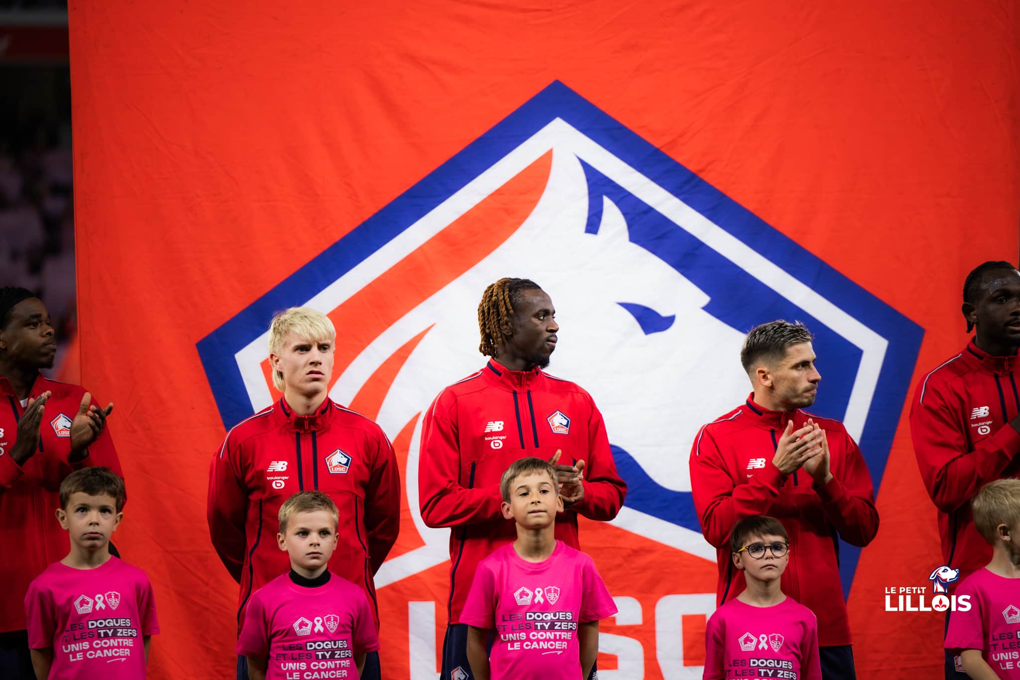 Haraldsson, Mukau, Perraud Hakon Haraldsson, Ngal'ayel Mukau et Romain Perraud, joueurs du LOSC.