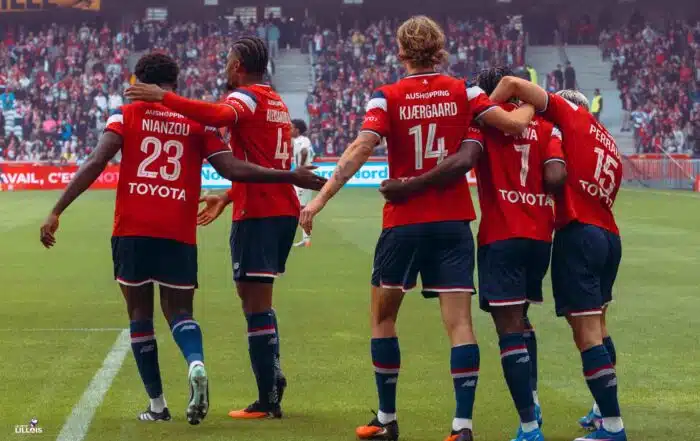 Les joueurs lillois pendant LOSC - Le Havre AC.