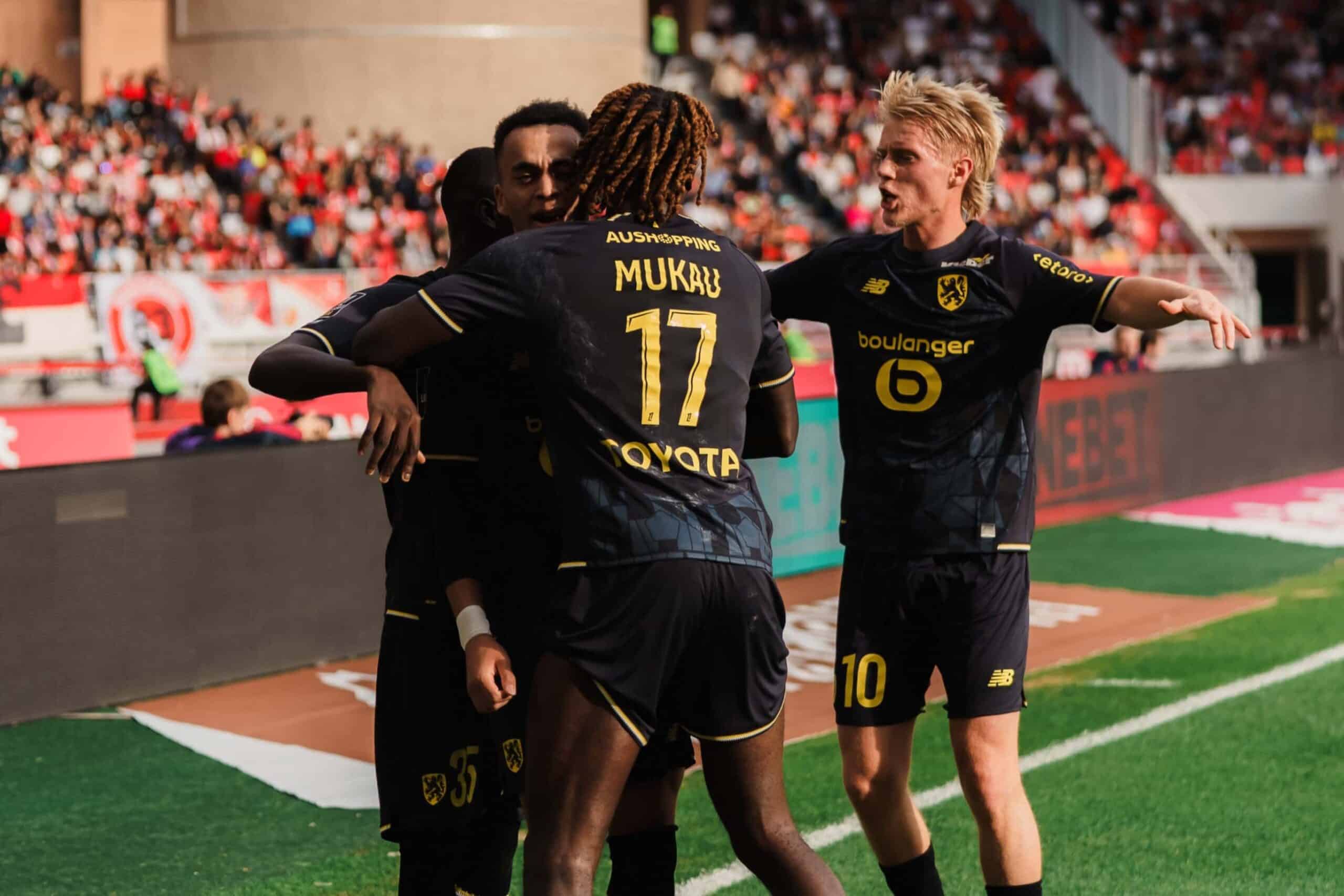 Les joueurs du LOSC, victorieux &agrave; Monaco.